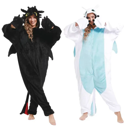 How to Train Your Dragon, Krokmou (Toothless) Adult Kigurumi, Pajama Onesie Cosplay.